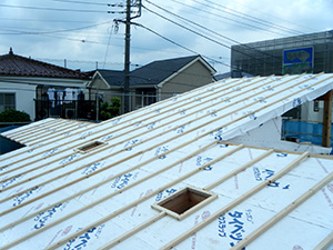 屋根透湿防水シート+通気垂木
