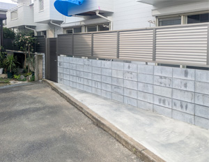 外構ブロックフェンス施工状況