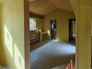 天井羽目板貼り