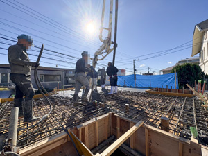 1.5階スラブコン打設